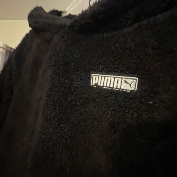 Hoodie sherpa fleece fur blacl small PUMA athletic - Picture 2 of 4